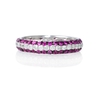 Diamond and Pink Sapphire 18k White Gold Eternity Wedding Band Ring