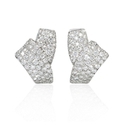 Diamond 14k White Gold Cluster Earrings