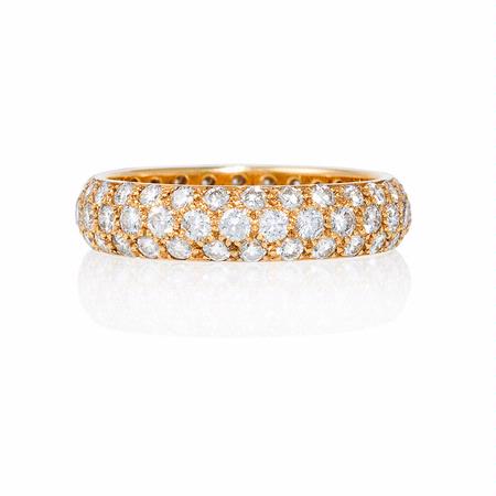 Diamond 18k Pink Gold Eternity Wedding Band Ring