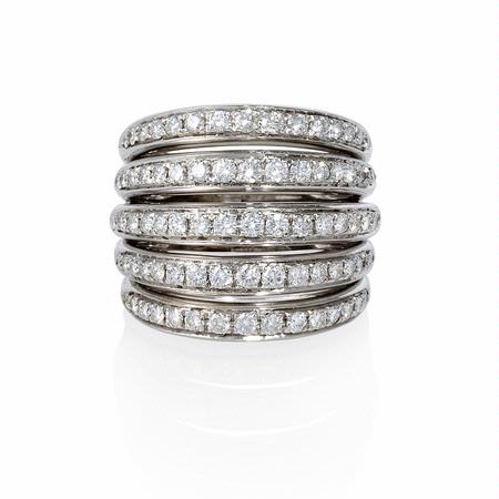 Garavelli Diamond 18k White Gold Ring