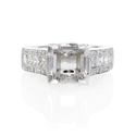 Diamond Antique Style Platinum Engagement Ring Setting