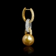 3.22ct Diamond and South Sea Pearl 18k Two Tone Gold Dangle Earrings