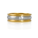 Men's Diamond Platinum 18k Yellow Gold Wedding Band Ring
