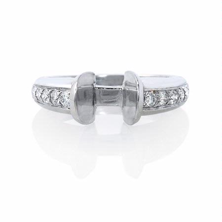 Diamond 18k White Gold Engagement Ring Tension Setting