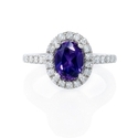 Diamond and Purple Amethyst 14k White Gold Ring
