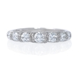 .62ct Diamond Antique Style 18k White Gold Wedding Band Ring