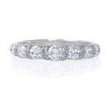 Diamond Antique Style 18k White Gold Wedding Band Ring