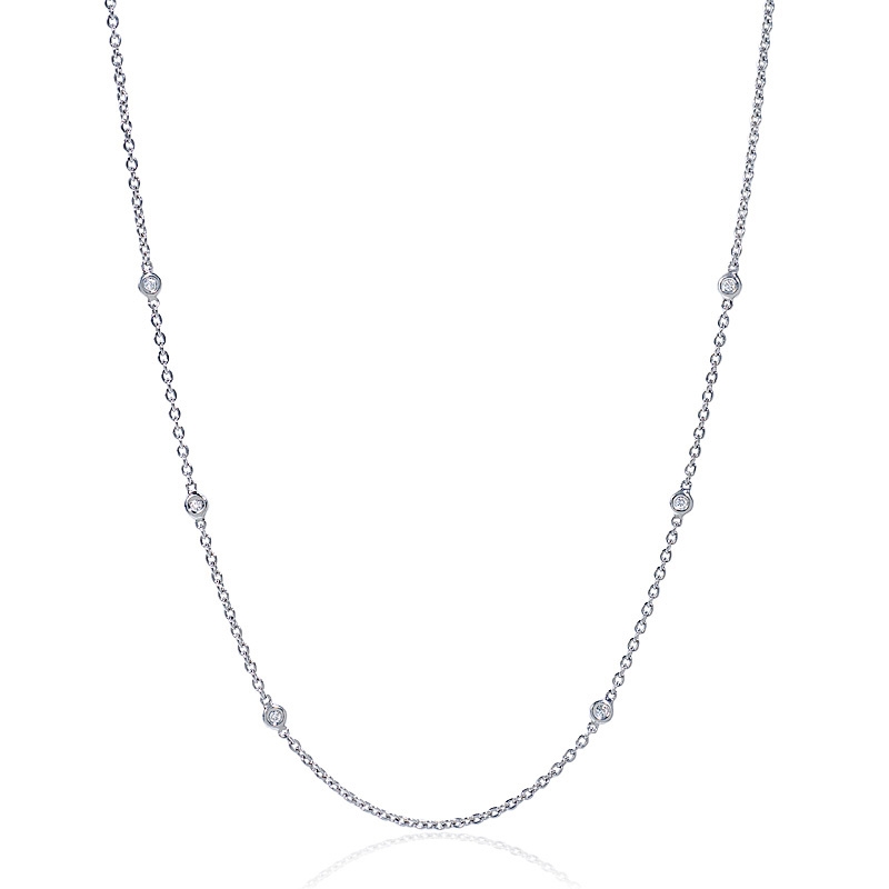 11ct Diamonds by the Yard 14k White Gold Necklace