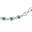2.31ct Diamond and Emerald 18k White Gold Necklace