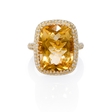 .70ct Diamond and Citrine 14k Yellow Gold Ring