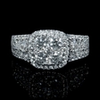 1.72ct Diamond 18k White Gold Round Brilliant Cluster Halo Ring