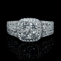 Diamond 18k White Gold Round Brilliant Cluster Halo Ring