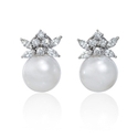 Diamond and Pearl 18k White Gold Earrings