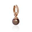 1.05ct Diamond and South Sea Pearl 18k Rose Gold Dangle Earrings