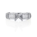 Diamond Antique Style Platinum and 18k White Gold Engagement Ring Setting