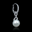 .41ct Diamond and South Sea Pearl 18k White Gold Dangle Earrings