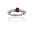 .70ct Leo Pizzo Diamond & Ruby 18k White Gold Ring