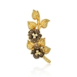 5.01ct Leo Pizzo Diamond 18k Yellow Gold and Black Rhodium Floral Brooch Pin