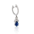 .23ct Diamond and Blue Sapphire Antique Style 18k White Gold Dangle Earrings