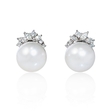 1.89ct Diamond and South Sea Pearl 18k White Gold Earrings