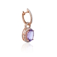 .58ct Diamond and Purple Amethyst 18k Rose Gold Dangle Earrings