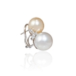 .74ct Diamond and South Sea Pearl 18k White Gold Earrings