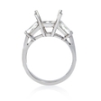 .95ct Diamond Platinum Three Stone Tapered Engagement Ring Setting