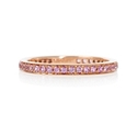 Pink Sapphire Antique Style 18k Rose Gold Eternity Ring