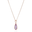 .16ct Diamond and Pink Amethyst 14k Rose Gold Pendant Necklace