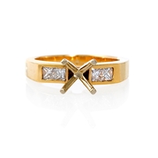 Diamond 18k Yellow Gold Engagement Ring Setting