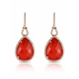 .68ct Doves Diamond and Red Agate 18k Rose Gold Dangle Earrings