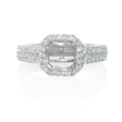 .69ct Diamond Platinum Halo Euro Shank Engagement Ring Setting