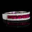 .21ct Diamond and Ruby 18k White Gold Ring