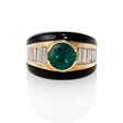 2.38ct Diamond and Emerald 18k Yellow Gold Ring