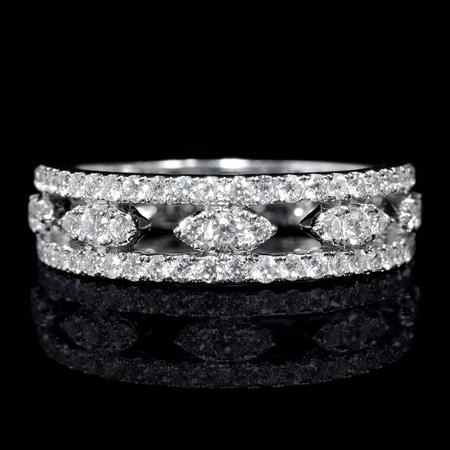 .71ct Diamond 18k White Gold Wedding Band Ring