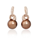 Diamond and South Sea Pearl 18k Rose Gold Dangle Earrings