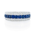 .72ct Blue Sapphire and Pave Diamond 18k White Gold Ring