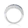 .72ct Blue Sapphire and Pave Diamond 18k White Gold Ring