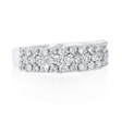 .95ct Diamond Three Row 18k White Gold Wedding Band Ring