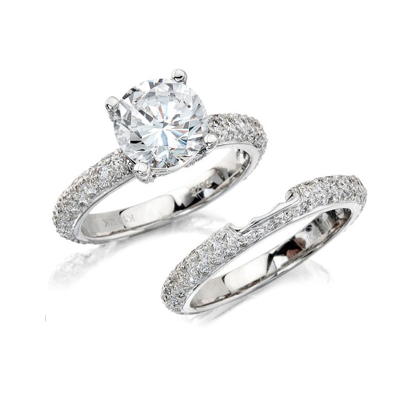 Natalie K Diamond 14k White Gold Engagement Ring Setting
