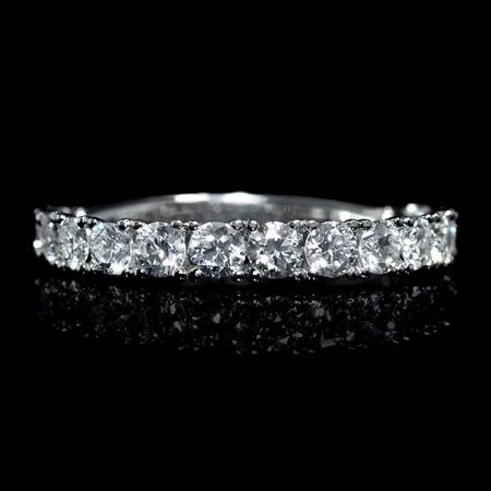 1.12ct Diamond Round Brilliant Cut 18k White Gold Wedding Band Ring