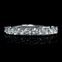 Diamond Round Brilliant Cut 18k White Gold Wedding Band Ring