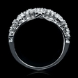 1.00ct Diamond 18k White Gold Cluster Wedding Band Ring