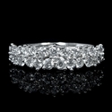 Diamond 18k White Gold Cluster Wedding Band Ring