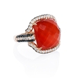1.58ct Diamond, White Topaz and Red Agate 18k Rose Gold Ring