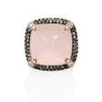.50ct Doves Diamond and Pink Quartz 18k Rose Gold and Black Rhodium Ring