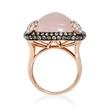 .50ct Doves Diamond and Pink Quartz 18k Rose Gold and Black Rhodium Ring