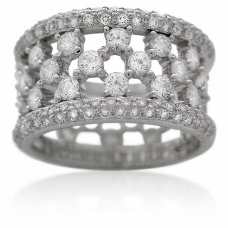 1.71ct Diamond 18k White Gold Wedding Band Ring