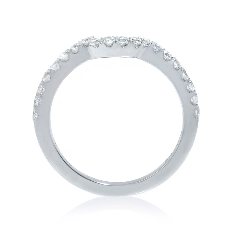 Diamond 18k White Gold Wedding Band Ring Guard (#5960)