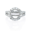 Diamond 18k White Gold Halo Split Shank Engagement Ring Setting